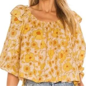 Free People Miss Daisy Printed Top S